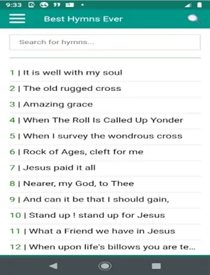 Greatest hymns ever (offline) android App screenshot 6